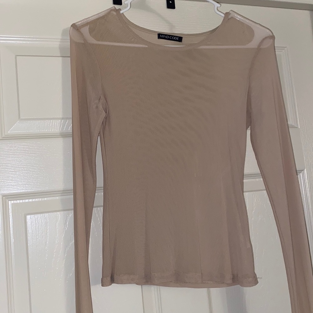 Mesh tan shirt